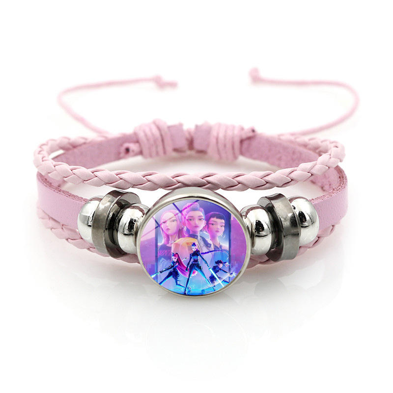 Braided Chain Bracelet with Adjustable Drawstring for Kids, Anime Fashion Accessory, Gift   Length: 18 cm   Design: Beaded Bracelet
