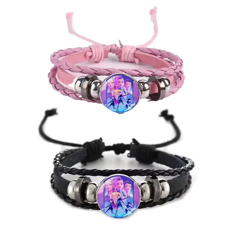 Braided Chain Bracelet with Adjustable Drawstring for Kids, Anime Fashion Accessory, Gift   Length: 18 cm   Design: Beaded Bracelet