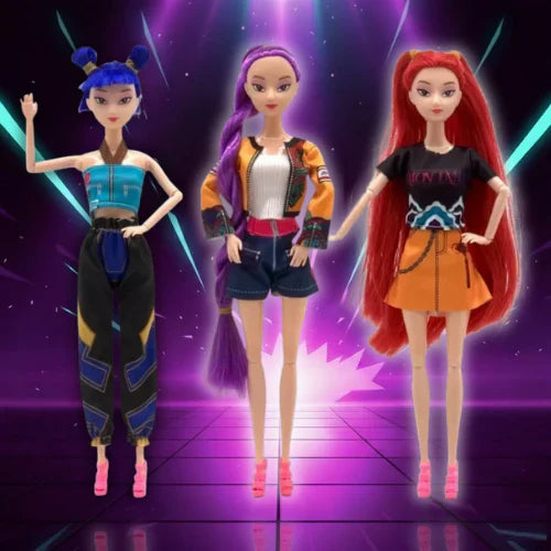 KPOP Demon Hunters – 3-Pack K-Pop Demon Hunter Dolls (11.5” / 32 cm)