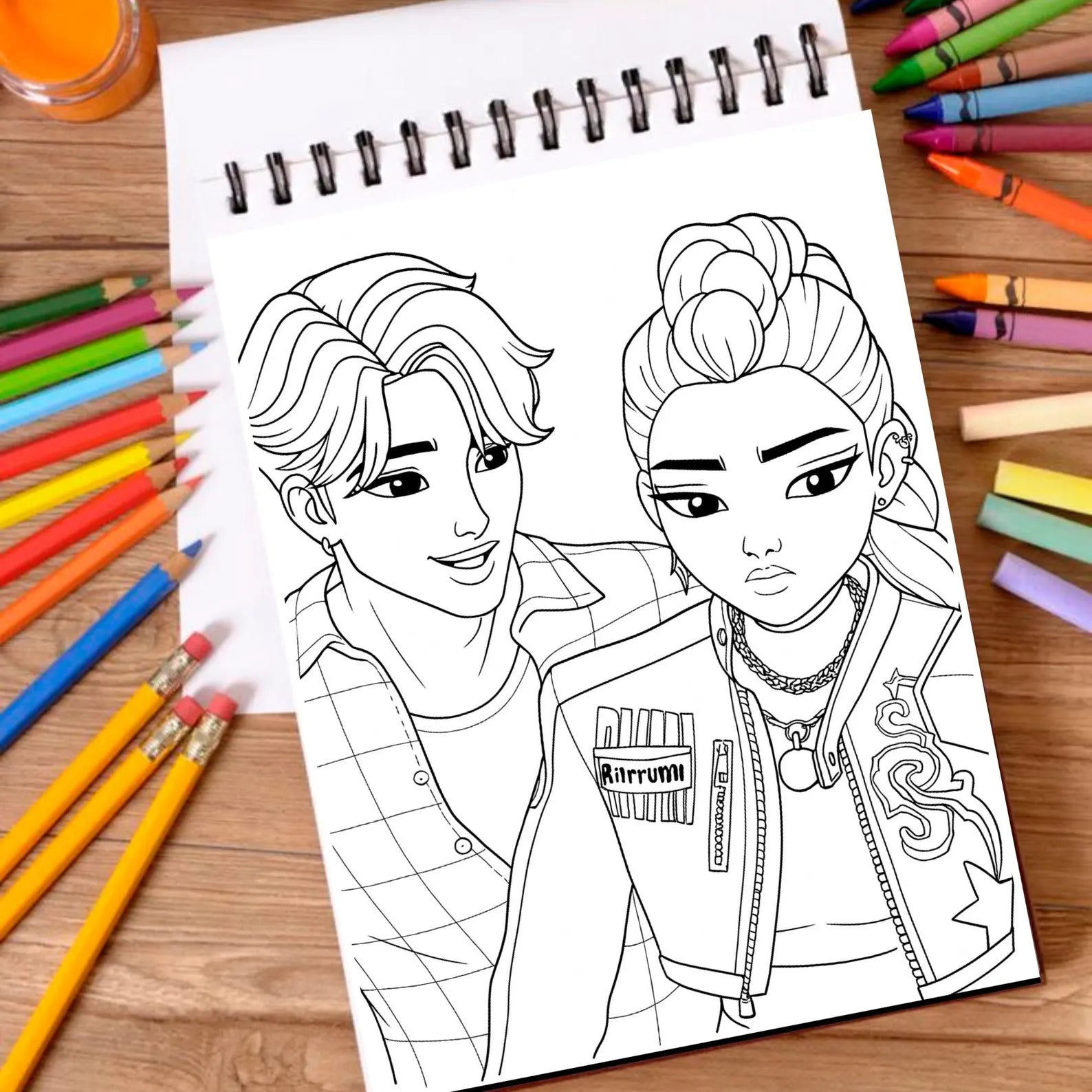 100 pages à colorier Kpop Demon Hunters | Livre de coloriage numérique Huntrix